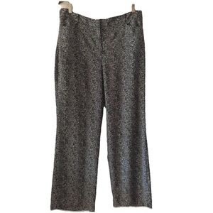 White House Black Market Herringbone Print Wide Leg Trouser Pant Sz 12 Reg *READ